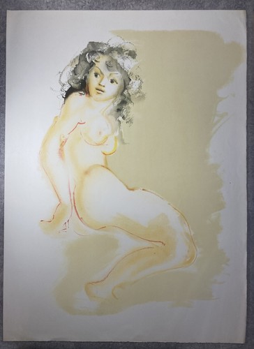 Grande lithographie jeune - lithographie,